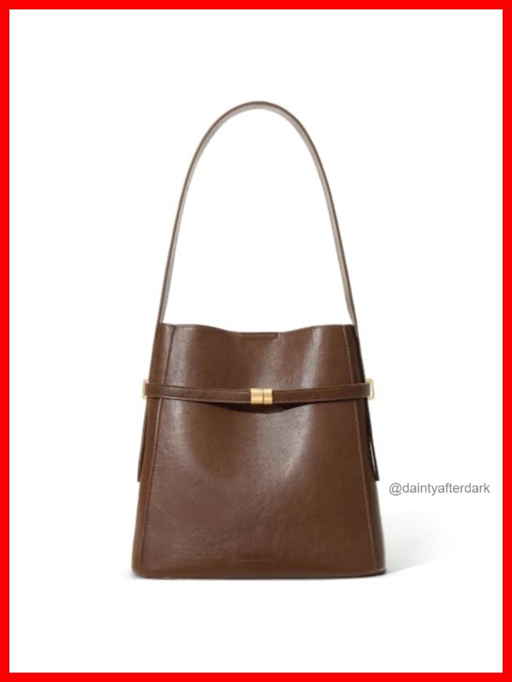 Vegan Leather Bucket Bag Shoulder Purse Vintage Style